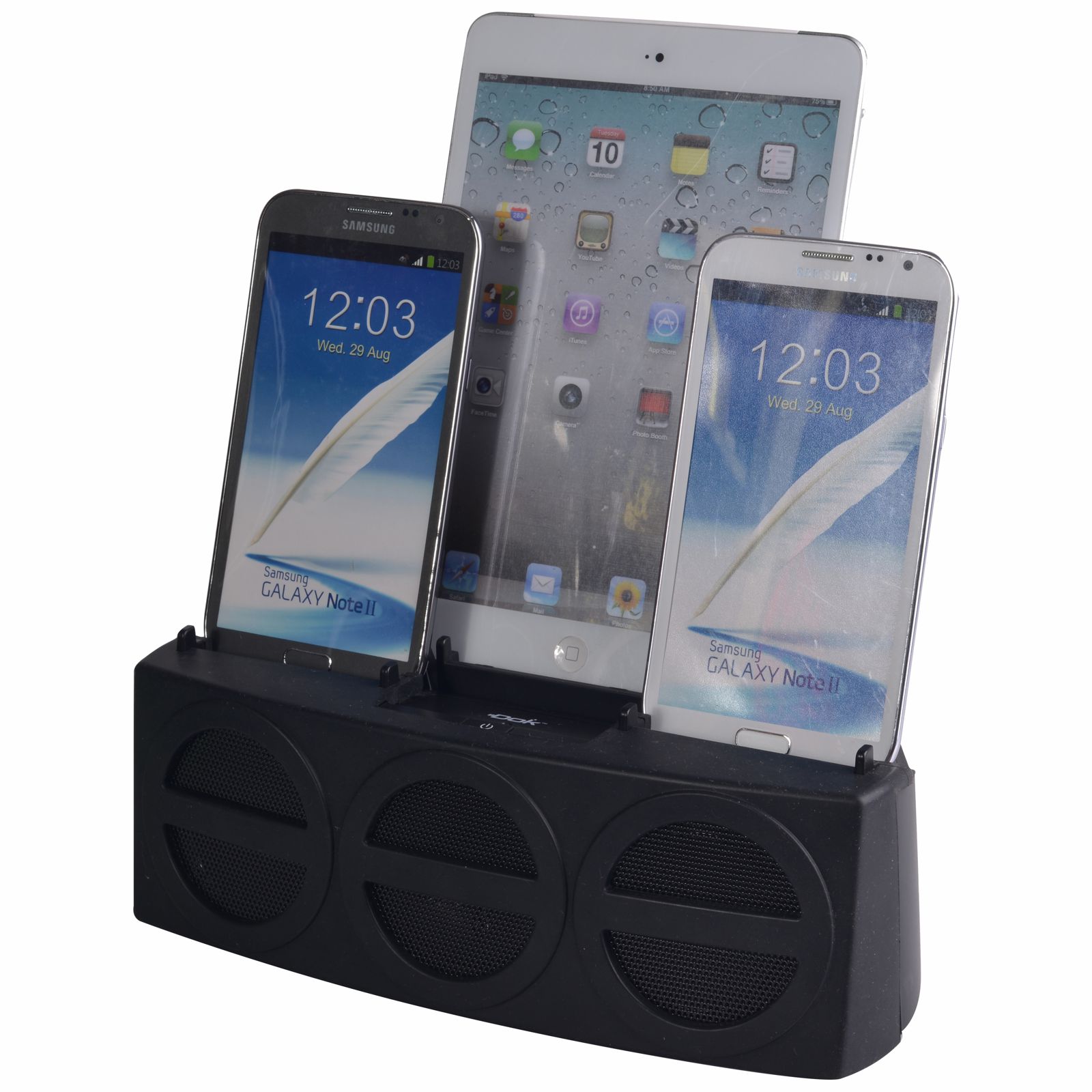 CR22BK - 3 Port Smart Phone Charger with Speaker (Black Face) CR22BK - 3 Port Smart Phone Charger with Speaker (Black Face)